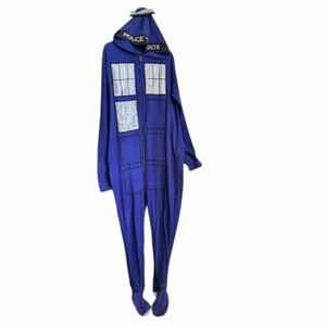 BBC Doctor Who: Adult Tardis Onesie Pajamas Size Large